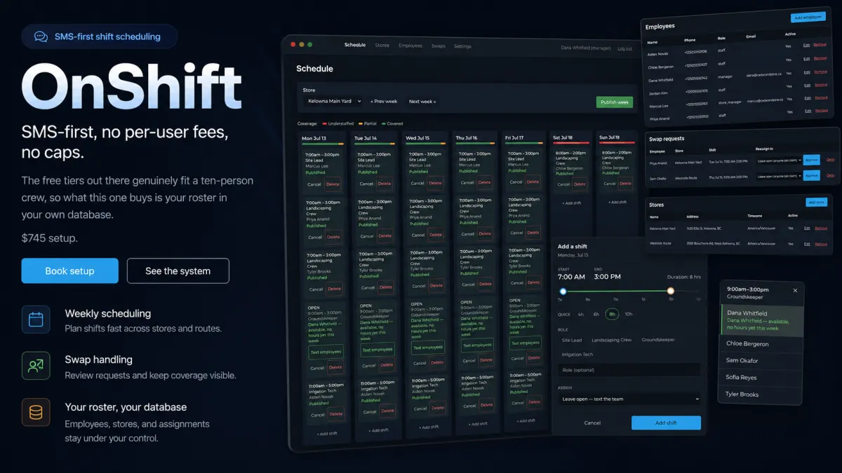 OnShift, the staff scheduling product
