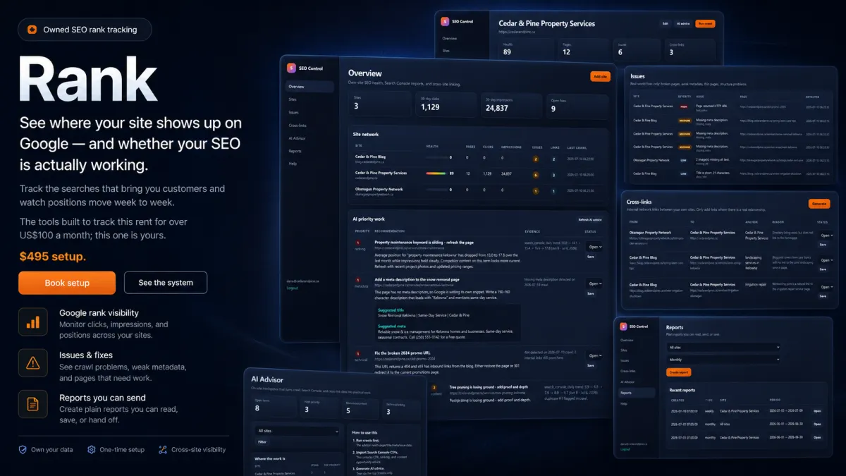 Rank, the SEO rank tracking product