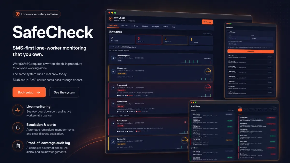 SafeCheck, the lone-worker safety product
